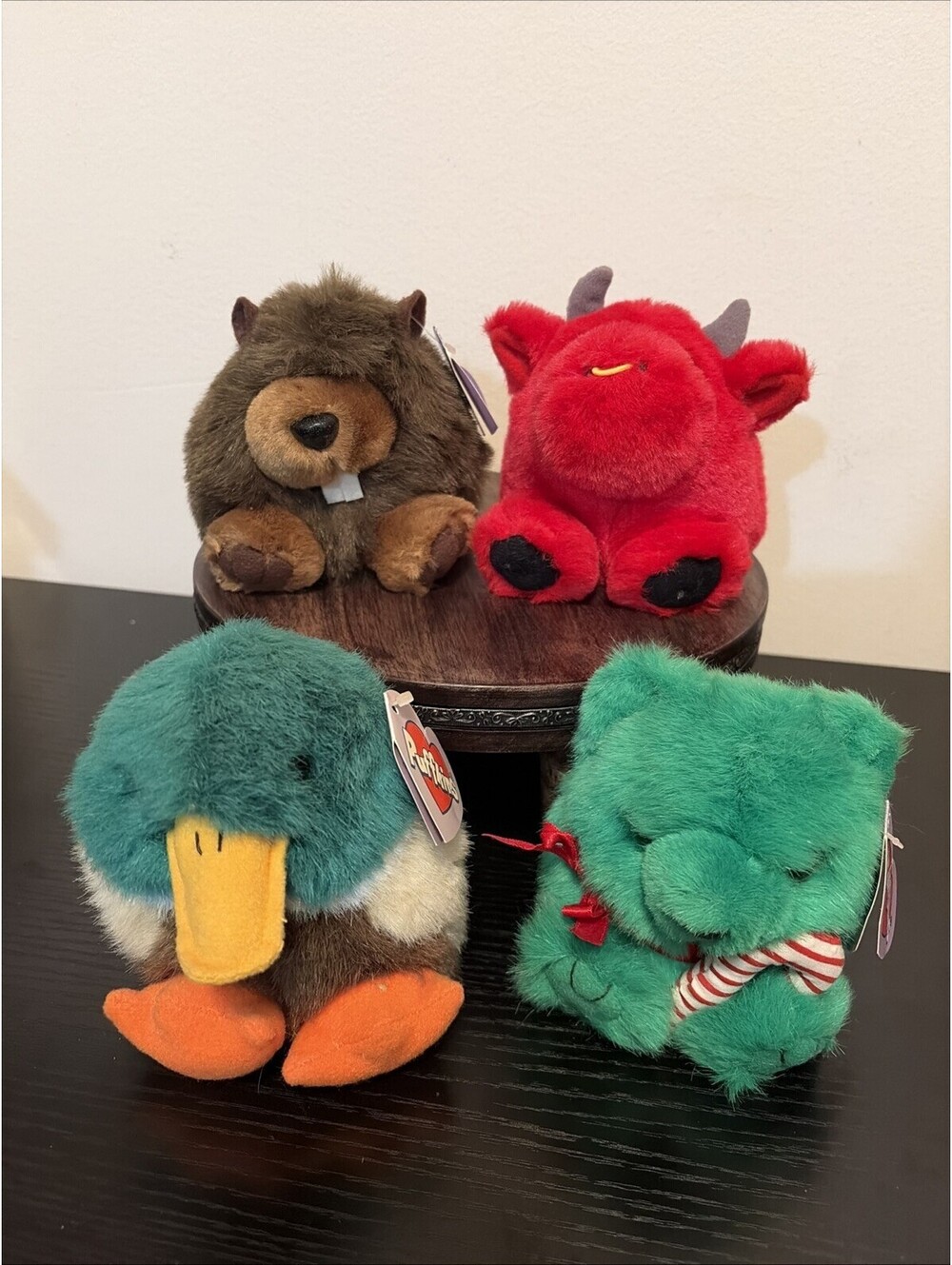 Vtg 90s Puffkins Beanie Plush Retired Collectibles Animals Lot of 4 Most w/Tags